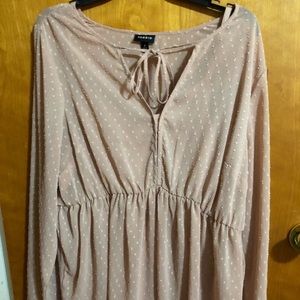 Torrid baby doll long sleeve cream blouse